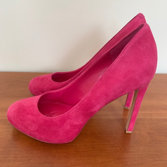 Pink suede Nine West pumps - Picture 2 of 7